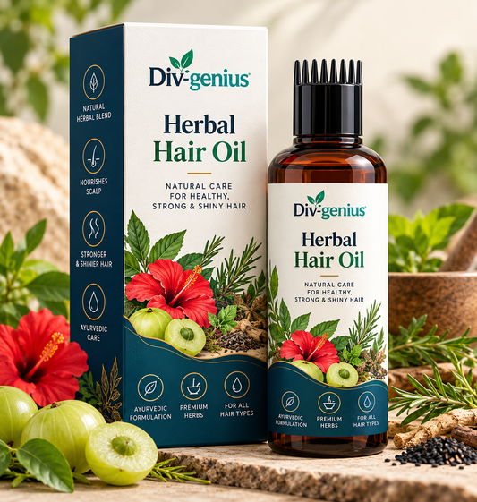 Div Heal Ayurvedic Hair Oil with Comb Applicator – 100 ml
