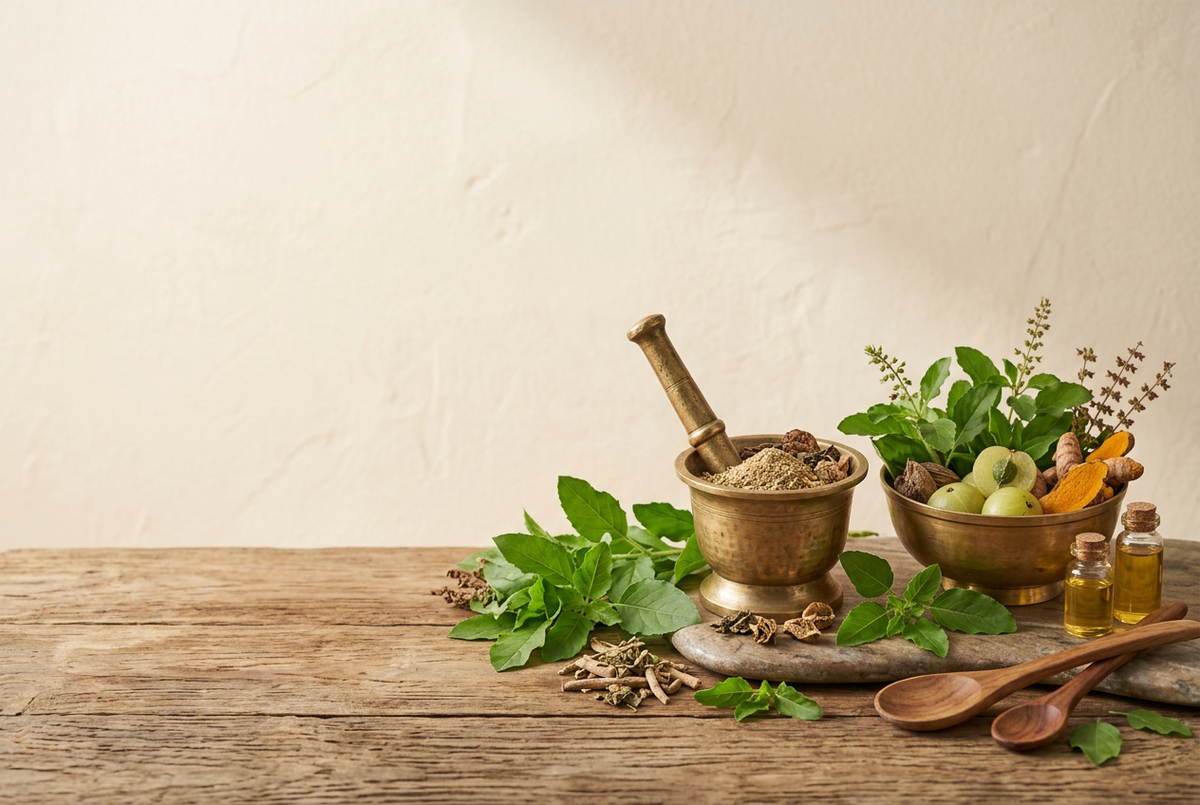 Ayurvedic-inspired banner for Div Genius